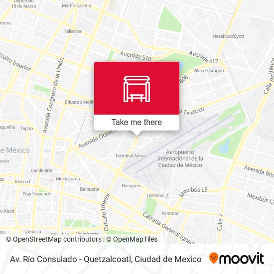 Av. Río Consulado - Quetzalcoatl map