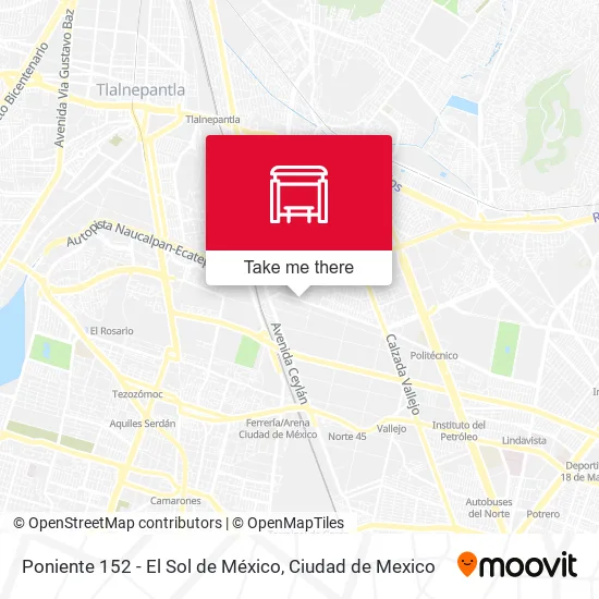 Poniente 152 - El Sol de México map