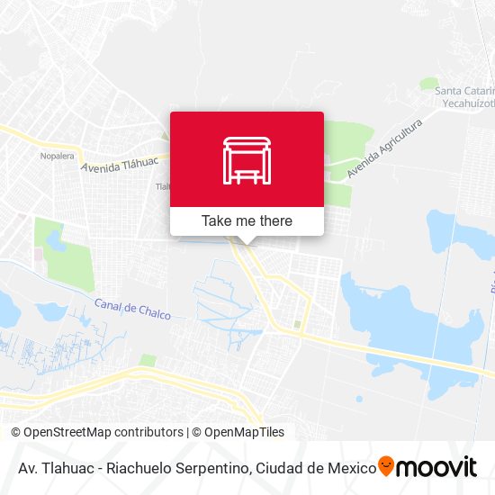 Av. Tlahuac - Riachuelo Serpentino map