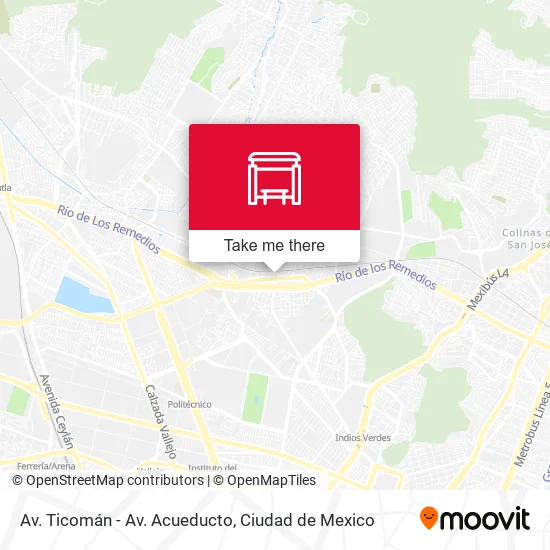 Mapa de Av. Ticomán - Av. Acueducto
