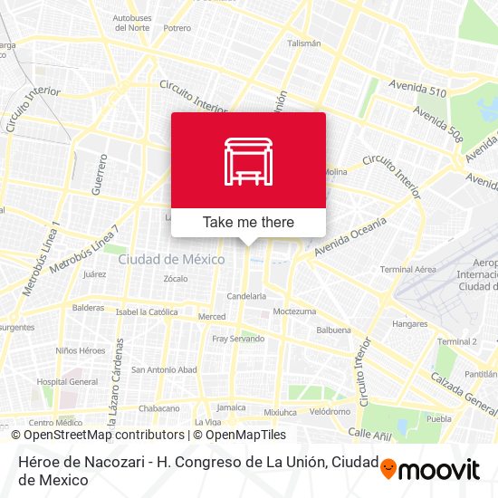 Héroe de Nacozari - H. Congreso de La Unión map