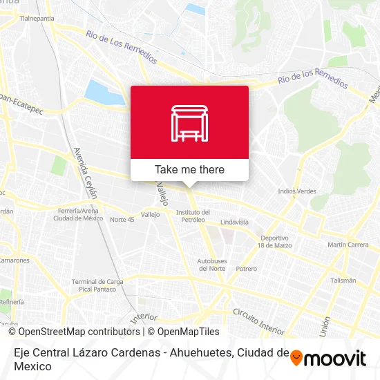 Eje Central Lázaro Cardenas - Ahuehuetes map