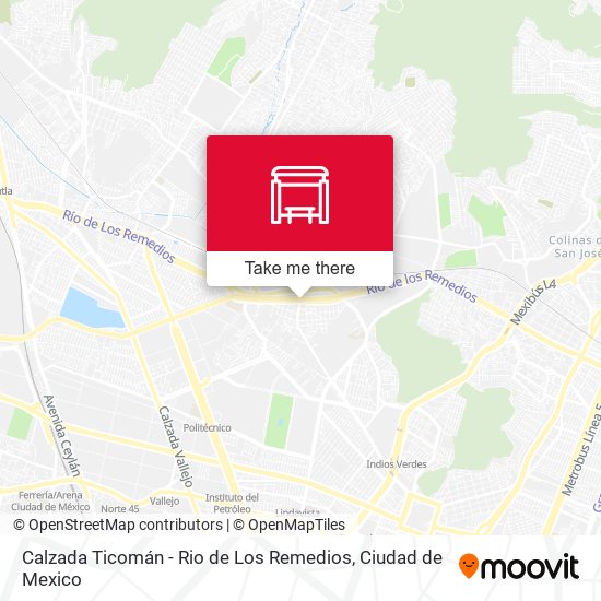Calzada Ticomán - Rio de Los Remedios map