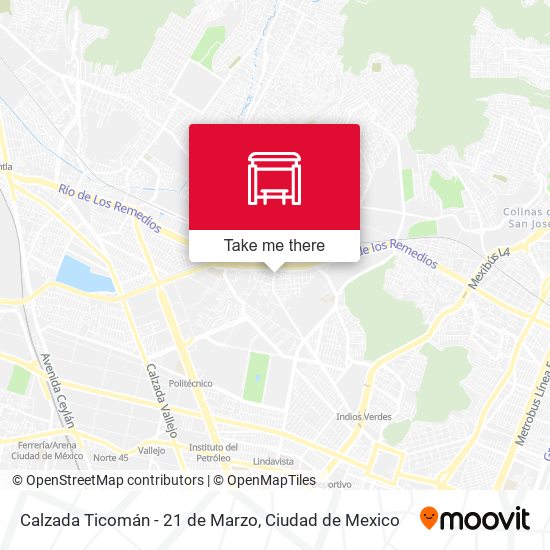 Calzada Ticomán - 21 de Marzo map