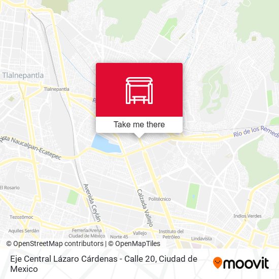 Eje Central Lázaro Cárdenas - Calle 20 map