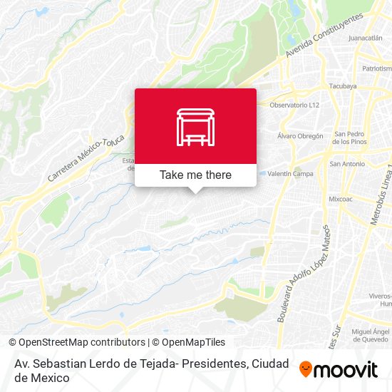 Av. Sebastian Lerdo de Tejada- Presidentes map
