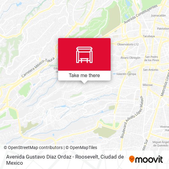 Avenida Gustavo Díaz Ordaz - Roosevelt map