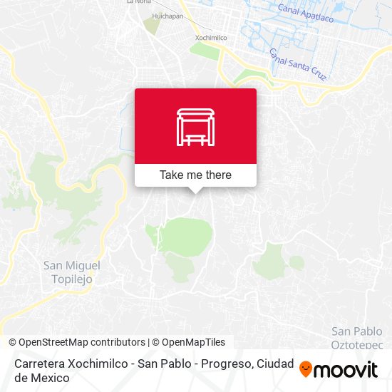 Mapa de Carretera Xochimilco - San Pablo - Progreso