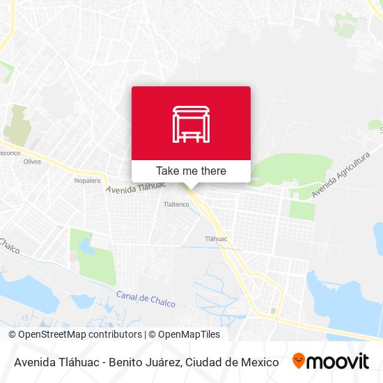 Avenida Tláhuac - Benito Juárez map