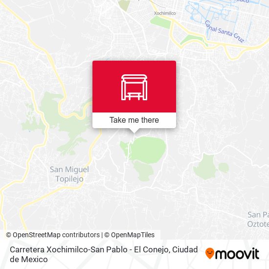 Carretera Xochimilco-San Pablo - El Conejo map