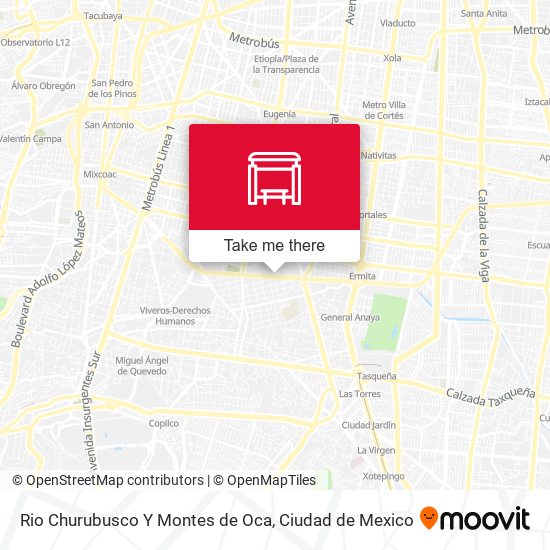Mapa de Rio Churubusco Y Montes de Oca