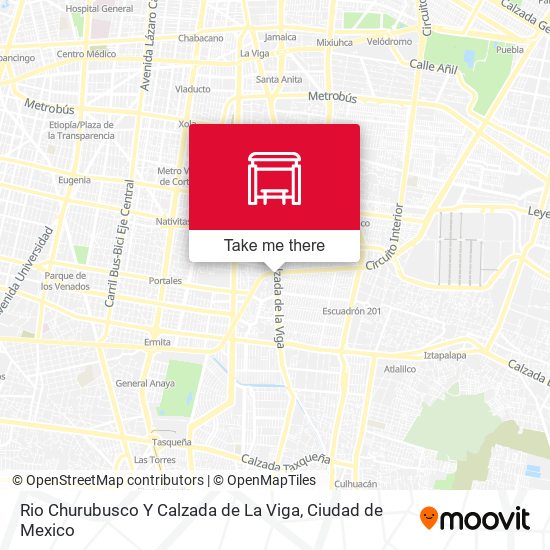 Rio Churubusco Y Calzada de La Viga map