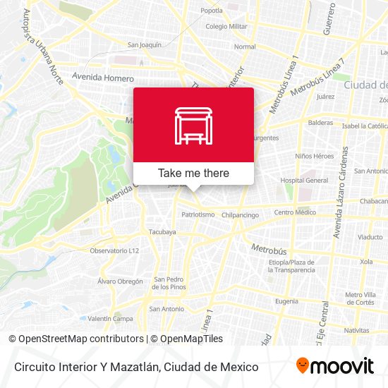 Circuito Interior Y Mazatlán map