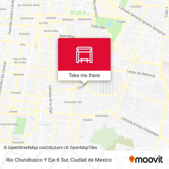Rio Churubusco Y Eje 6 Sur map
