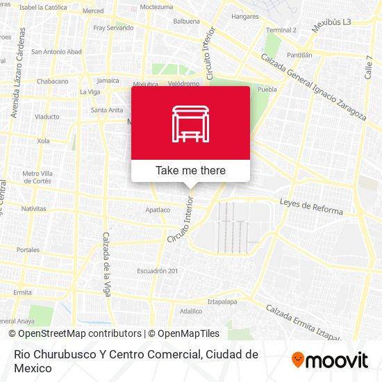 Mapa de Rio Churubusco Y  Centro Comercial