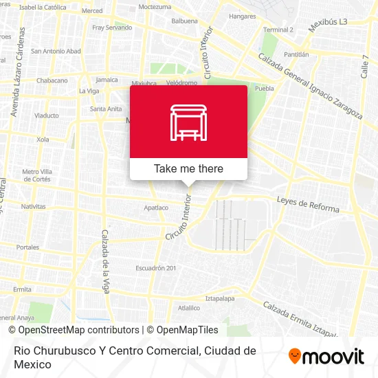 Rio Churubusco Y  Centro Comercial map