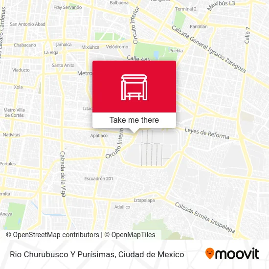Rio Churubusco Y Purísimas map