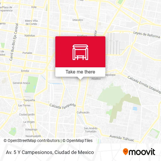 Av. 5 Y Campesionos map