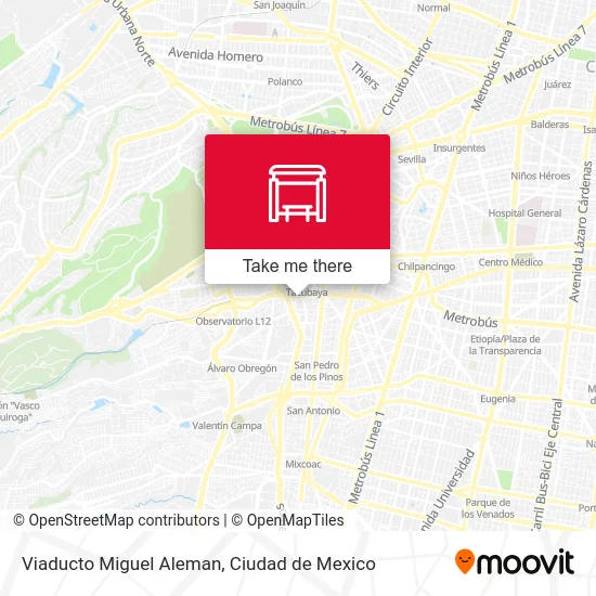 Viaducto Miguel Aleman map
