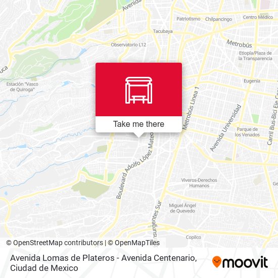 Avenida Lomas de Plateros - Avenida Centenario map