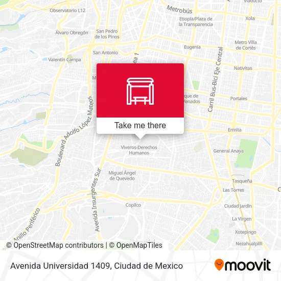 Avenida Universidad 1409 map