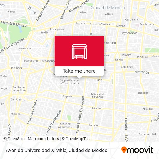 Avenida Universidad X Mitla map