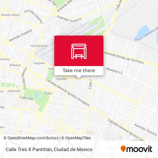Calle Tres X Pantitlán map