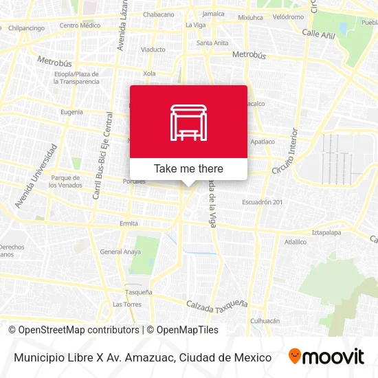 Mapa de Municipio Libre X Av. Amazuac