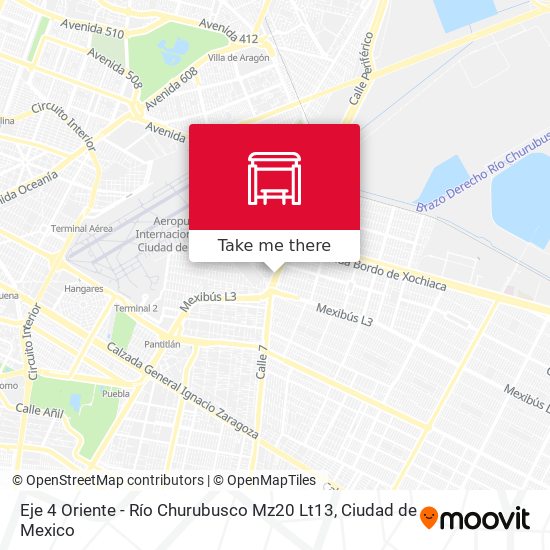 Eje 4 Oriente - Río Churubusco Mz20 Lt13 map
