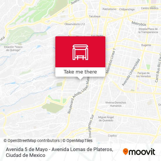Avenida 5 de Mayo - Avenida Lomas de Plateros map