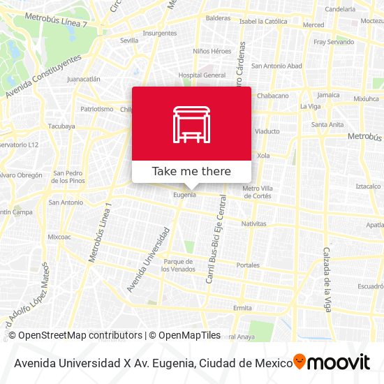 Avenida Universidad X Av. Eugenia map