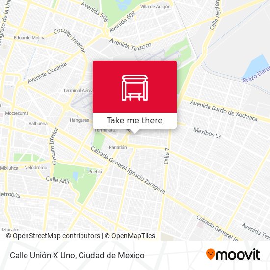Mapa de Calle Unión X Uno