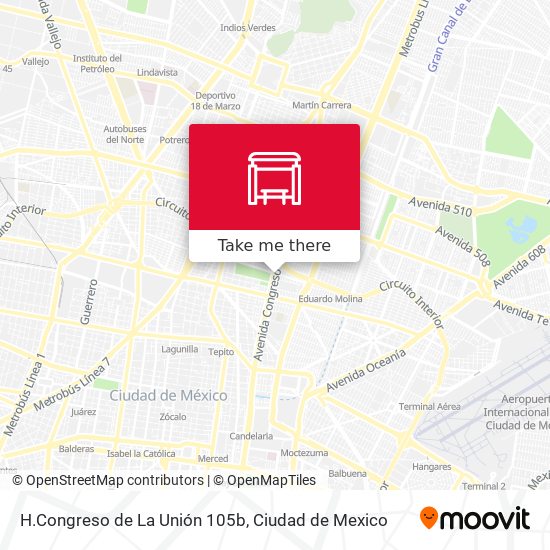 H.Congreso de La Unión 105b map