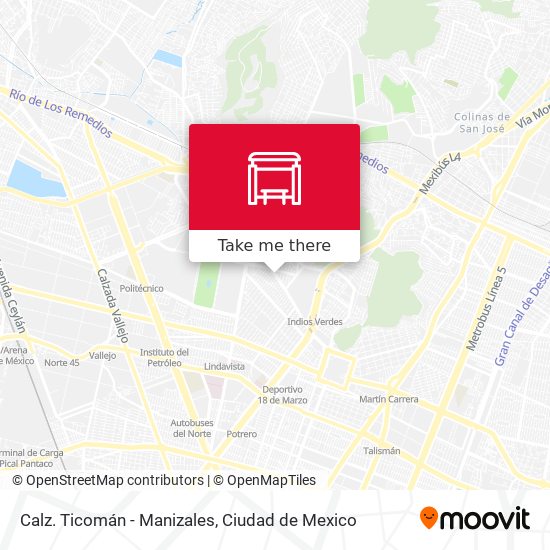 Mapa de Calz. Ticomán - Manizales