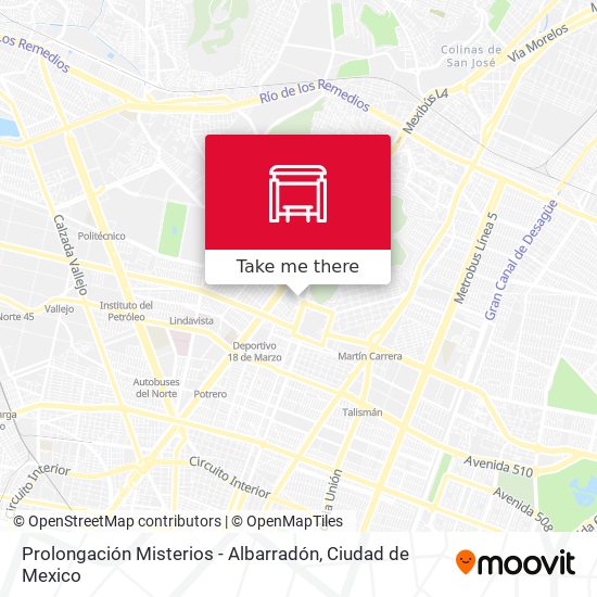 Mapa de Prolongación Misterios - Albarradón