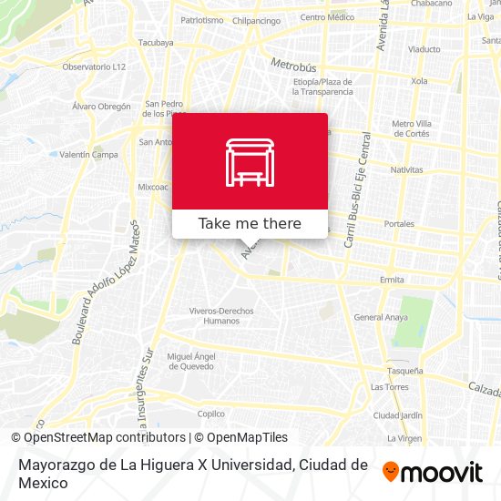 Mayorazgo de La Higuera X Universidad map