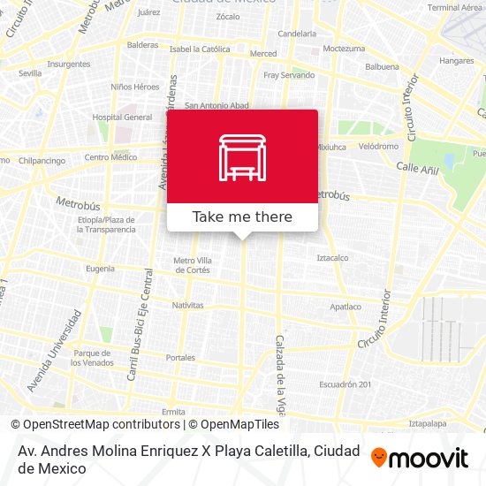 Mapa de Av. Andres Molina Enriquez X Playa Caletilla