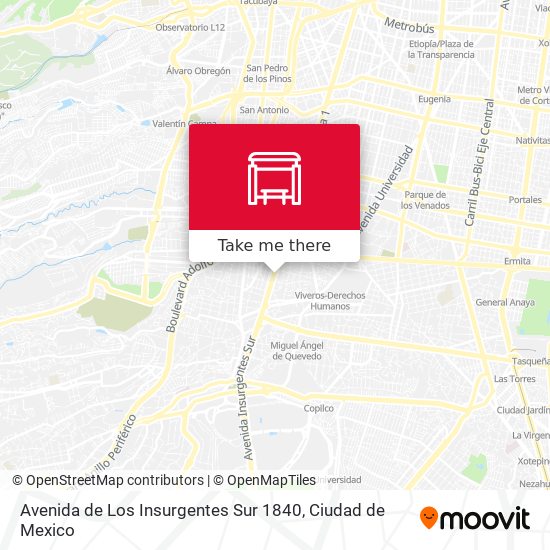 Avenida de Los Insurgentes Sur 1840 map