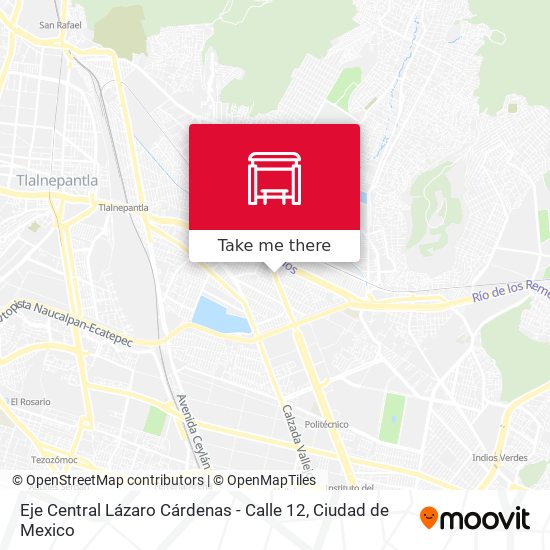 Mapa de Eje Central Lázaro Cárdenas - Calle 12