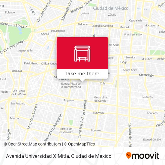 Mapa de Avenida Universidad X Mitla