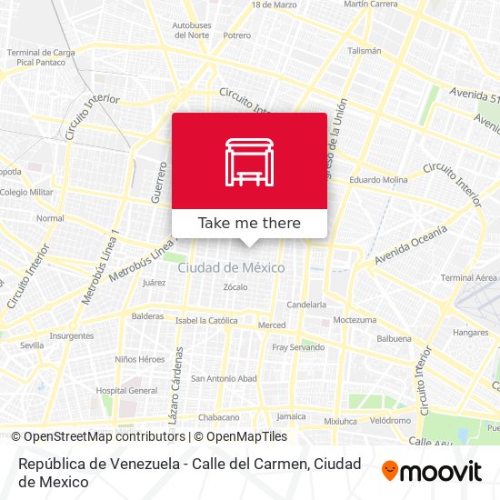 República de Venezuela - Calle del Carmen map