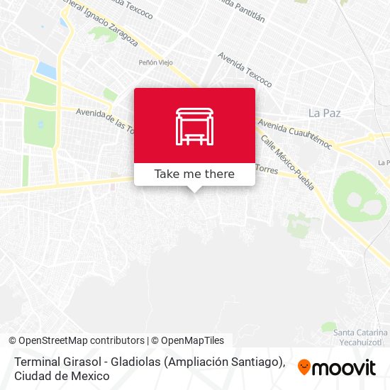 Mapa de Terminal Girasol - Gladiolas (Ampliación Santiago)