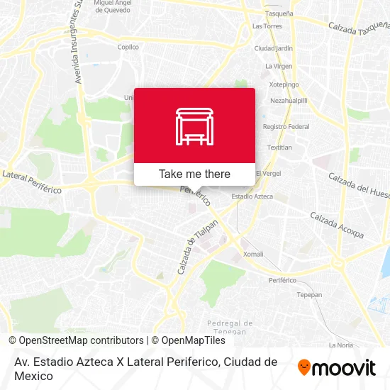 Mapa de Av. Estadio Azteca X Lateral Periferico