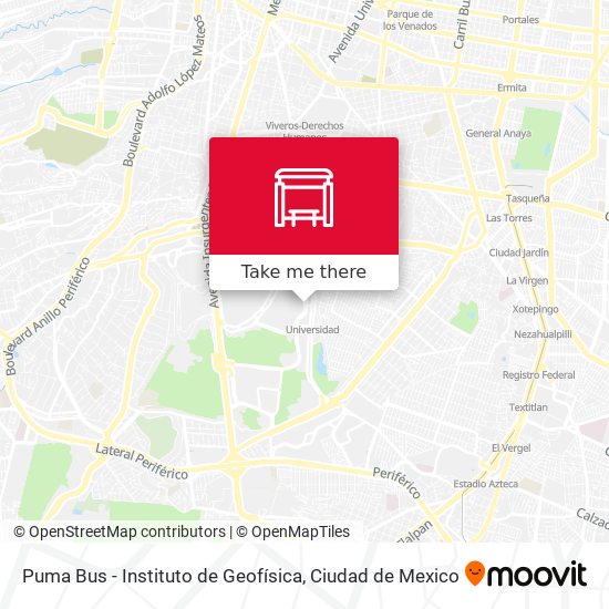 Puma Bus - Instituto de Geofísica map
