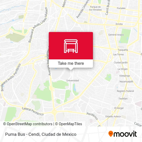 Puma Bus - Cendi map