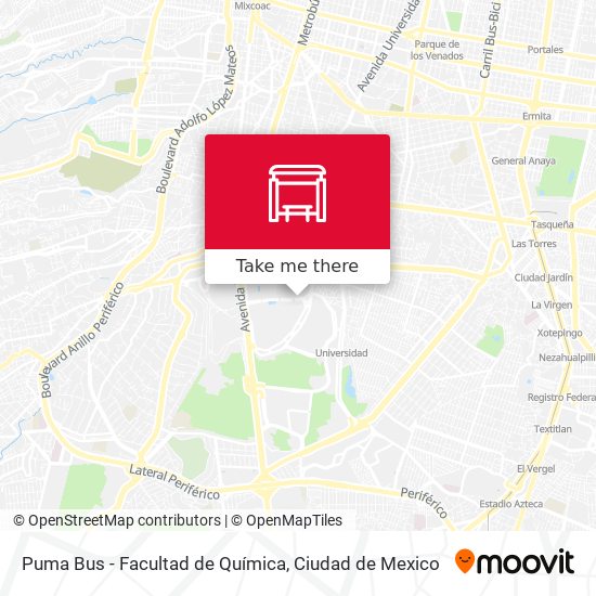 Puma Bus - Facultad de Química map