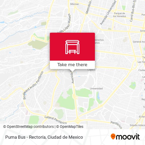 Puma Bus - Rectoría map