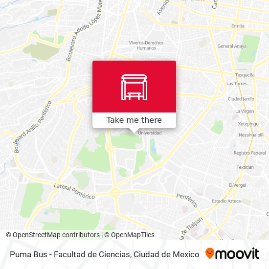 Mapa de Puma Bus - Facultad de Ciencias