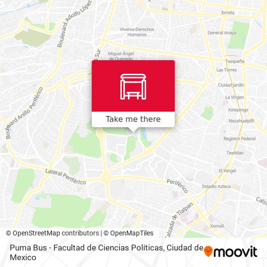 Puma Bus - Facultad de Ciencias Políticas map