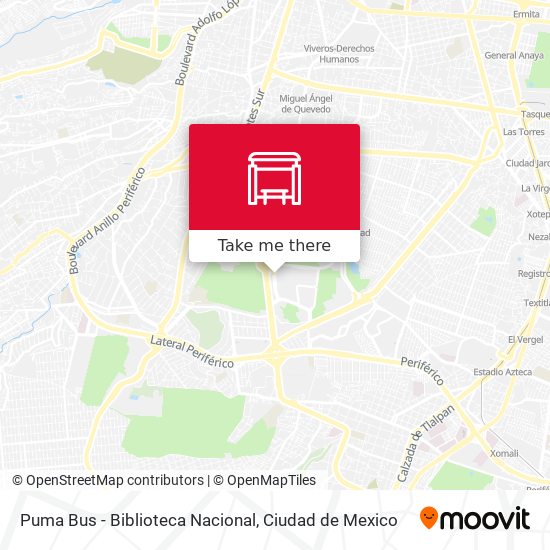 Mapa de Puma Bus - Biblioteca Nacional